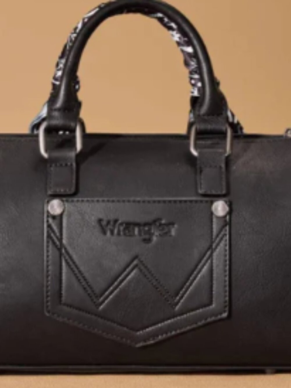 Wrangler Black Paisley Barrell Crossbody Bag NWT - Picture 3 of 4